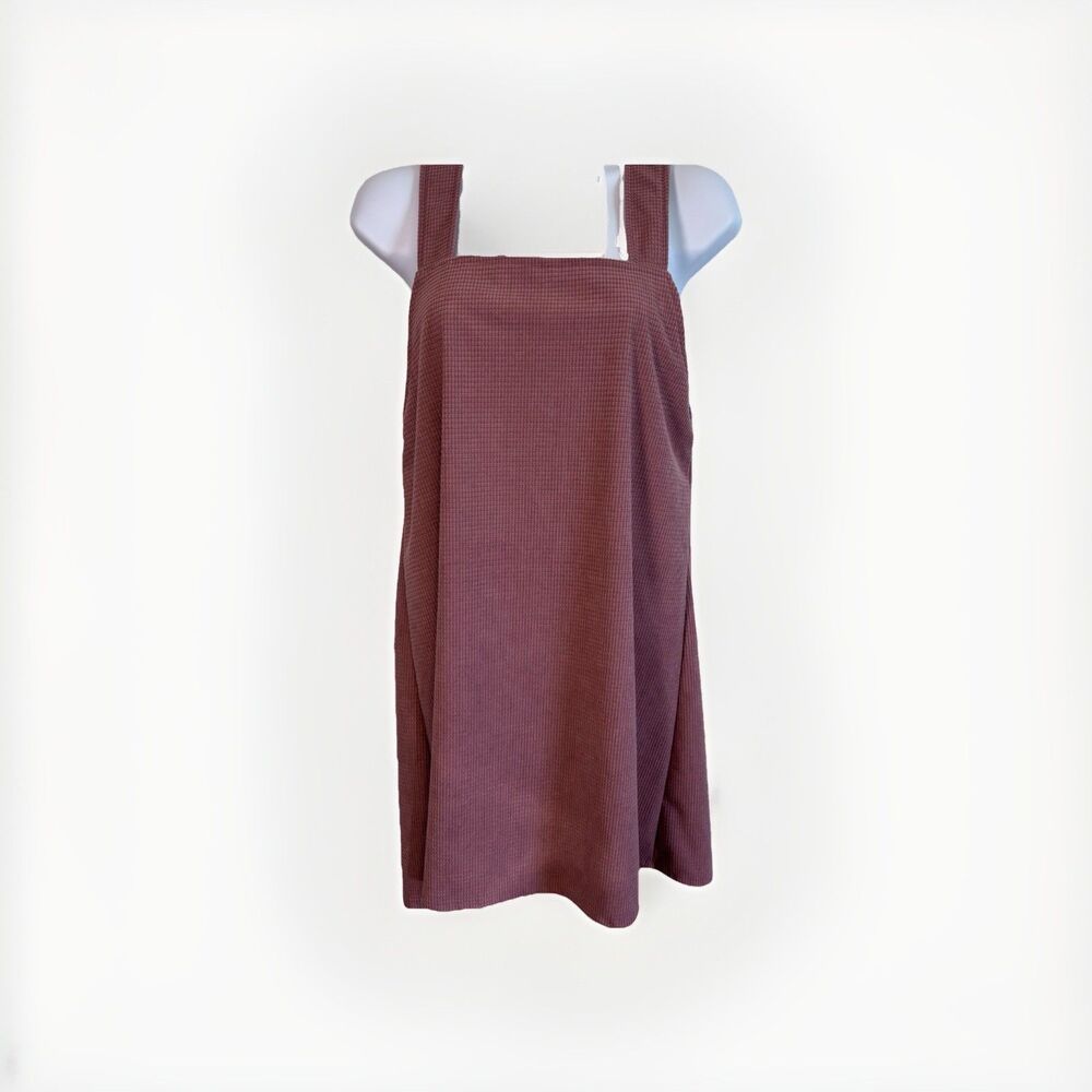Rust Linen Blend Sleeveless Romper Wide Strap Relaxed Fit Minimalist Jumpsuit 4